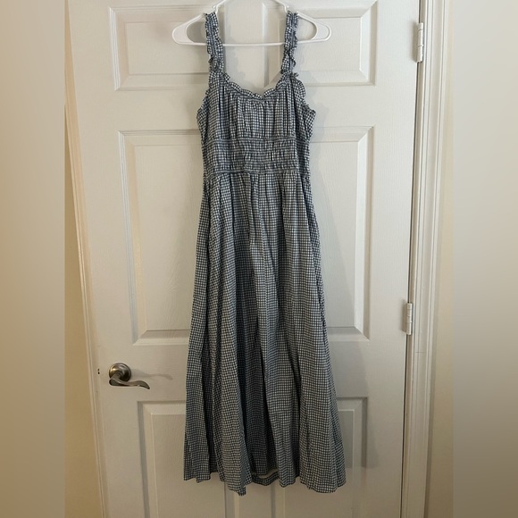 Landry Kate / Storia Kimber Blue Gingham Sleeveless Bow Ties Midi Dress Medium - Picture 3 of 11